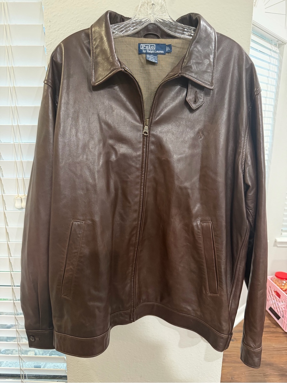 Polo Ralph Lauren Brown Leather Men’s Bayville Jacket size Large